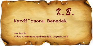Karácsony Benedek névjegykártya